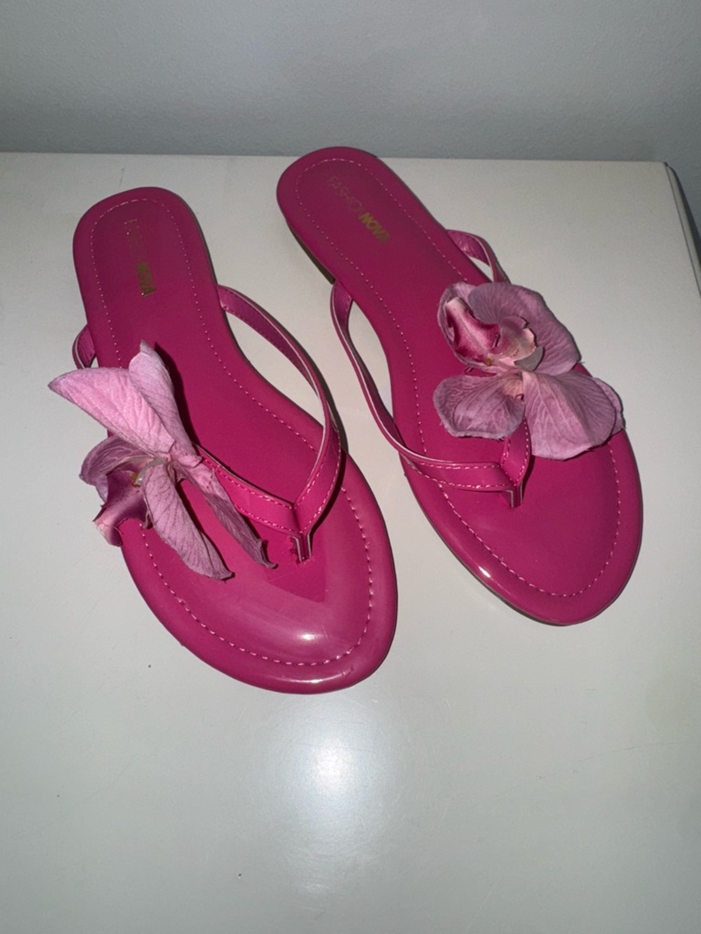Women’s Pink Floral Slide Sandals